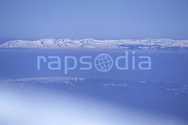 aa0918-26LE : Jura vu depuis les Alpes, Alpes. Europe, CEE, brouillard, ciel bleu, évasion, espace, pureté, C02, C01 moyenne montagne, paysage, textures et fonds (France).