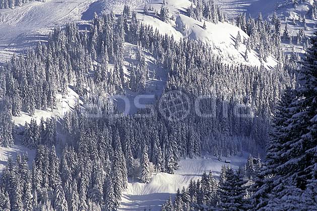 aa1081-12LE : Forêt enneigée, Haute-Savoie, Alpes. Europe, CEE, sapin, vue aérienne, C02, C01 arbre, forêt, moyenne montagne, paysage, Annecy 2018 (France).