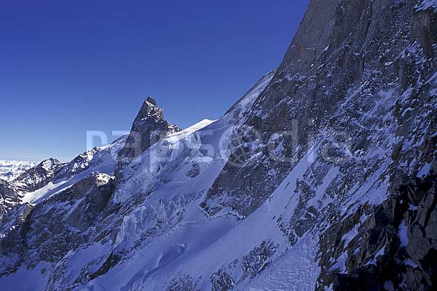 ba0919-15LE : La Meije, le Rateau, Oisans, Alpes. Europe, CEE, ciel bleu, glacier, falaise, C02, C01 haute montagne, paysage (France).