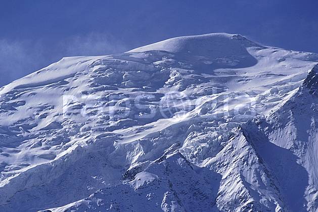 ba0963-06LE : Le Mont Blanc, Haute-Savoie, Alpes. Europe, CEE, ciel bleu, glacier, crevasse, sérac, sommet, C02, C01 haute montagne, paysage, Annecy 2018 (France).