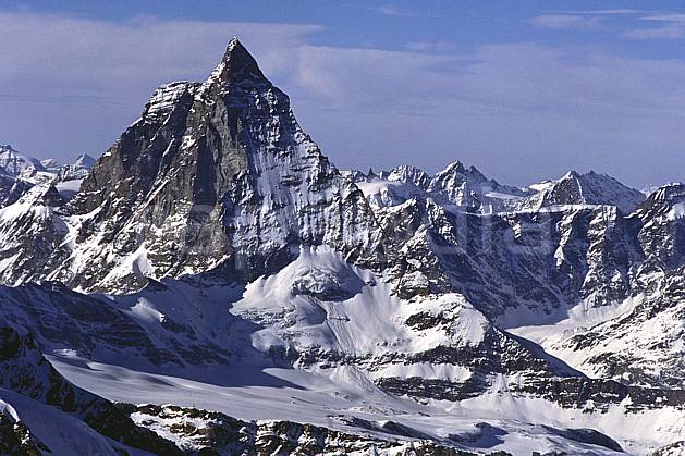 ba1113-14LE : Le Cervin, Alpes. Europe, ciel voilé, falaise, C02, C01 haute montagne, paysage (Suisse).