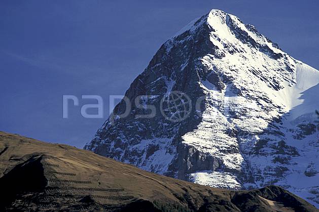 ba2899-20LE : L'Eiger, Alpes. Europe, ciel bleu, falaise, C02, C01 haute montagne, paysage (Suisse).