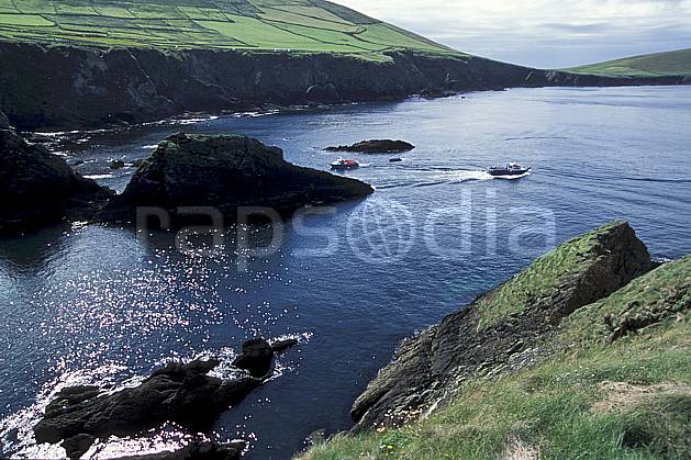 ea3176-23LE : Paysage d'Irlande. Europe, CEE, bateau, C02, C01 mer, paysage, transport, voyage aventure (Irlande).