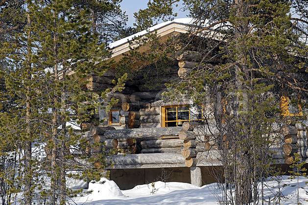 ee061269LE : Chalet en rondins à Kakslauttanen, Laponie. Europe, CEE, cabane, cabane, C02, C01 environnement, habitation, voyage aventure (Finlande).