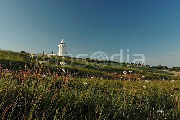 he040045LE : Sémaphore. Douvres. Europe, CEE, phare, champ, littoral, fleur, C02, C01 environnement, mer, patrimoine, paysage (Royaume-Uni).